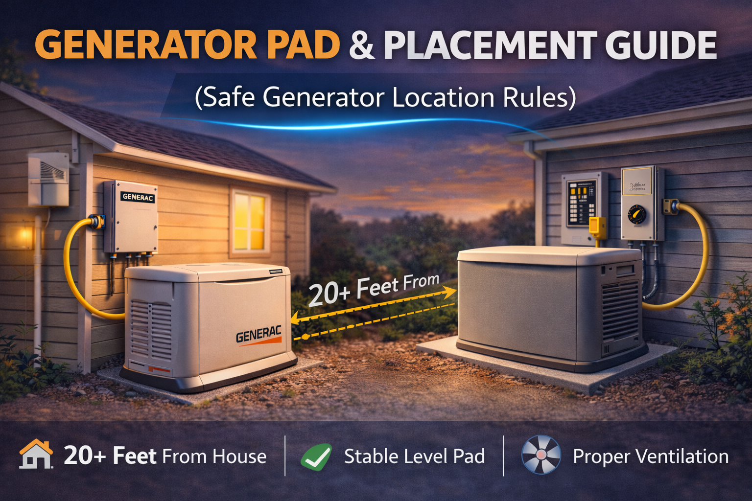 whole house generator cost comparison showing standby generator installation outside home