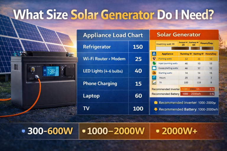 What Size Solar Generator Do I Need? (Wattage Guide + Calculator)