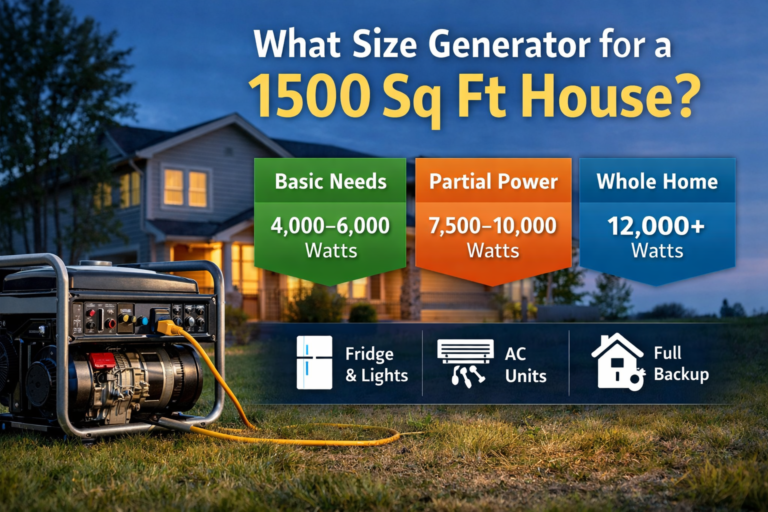 what size generator for a 1500 sq ft house
