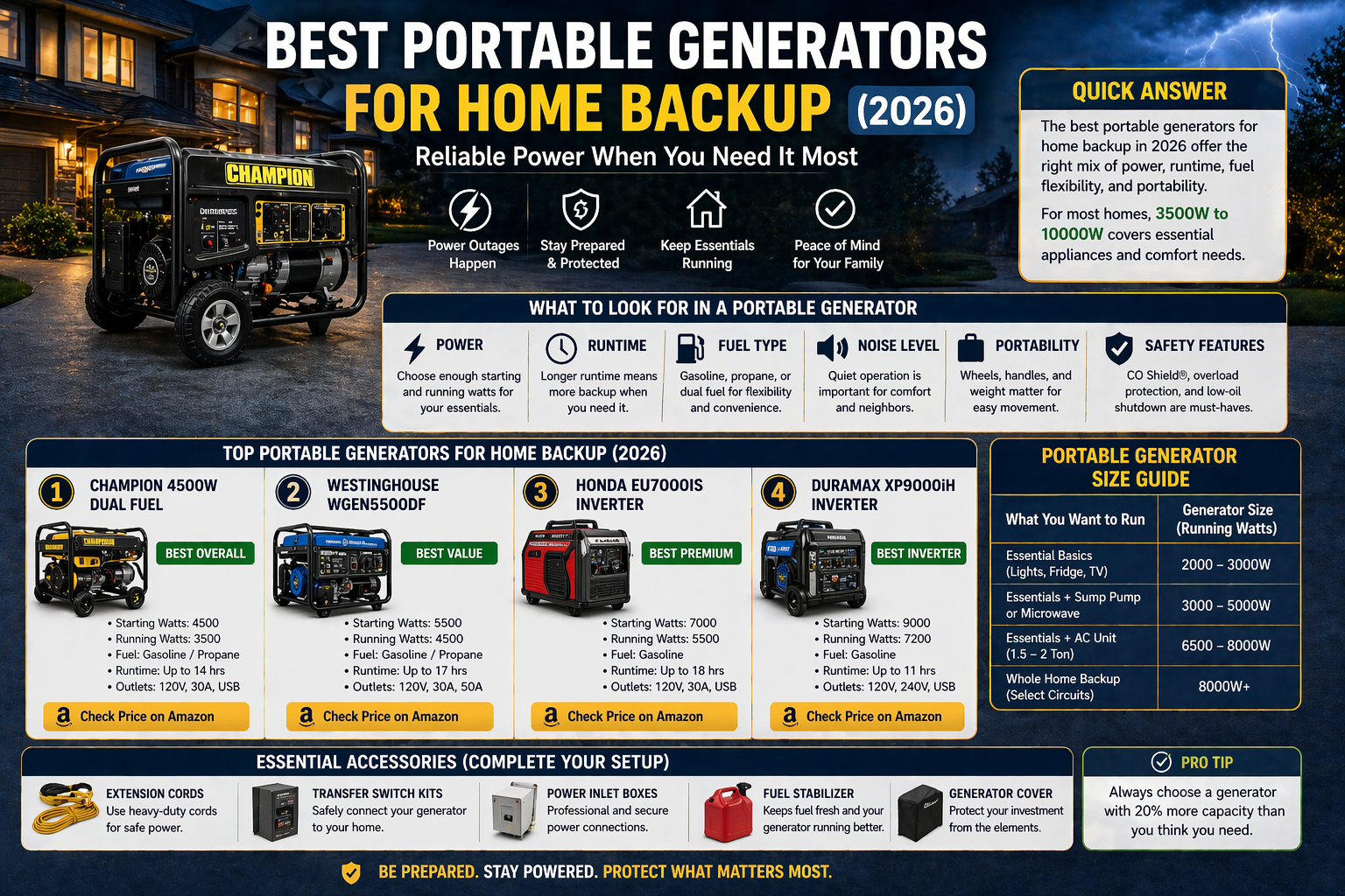 best portable generator for home backup