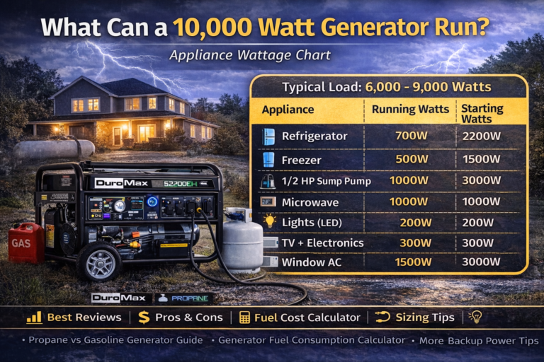 what can a 10000 watt generator run