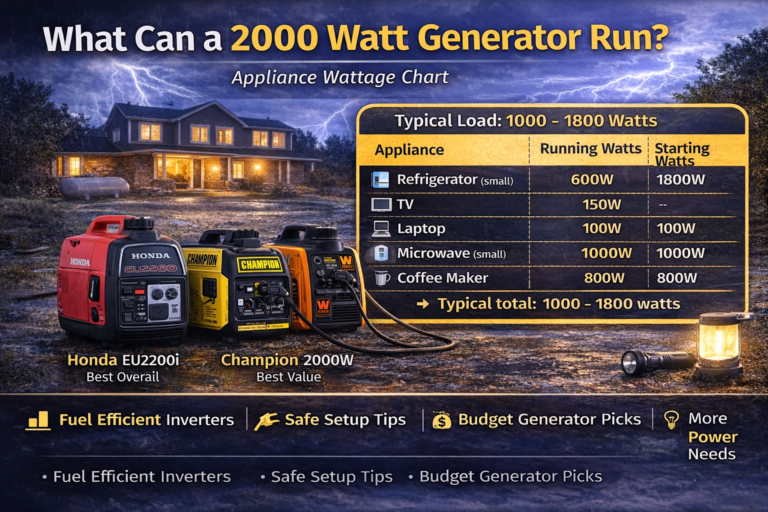 what can a 2000 watt generator run