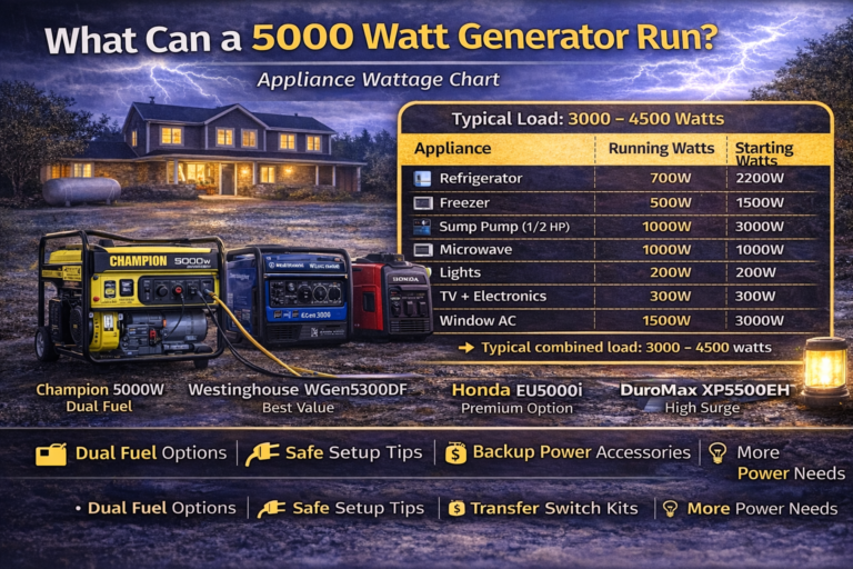 what can a 5000 watt generator run