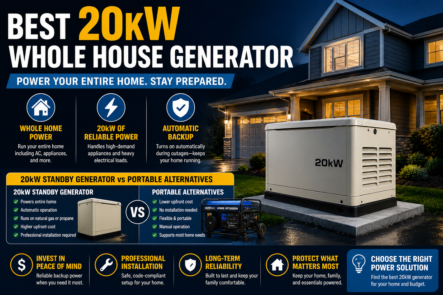best 20kW whole house generator