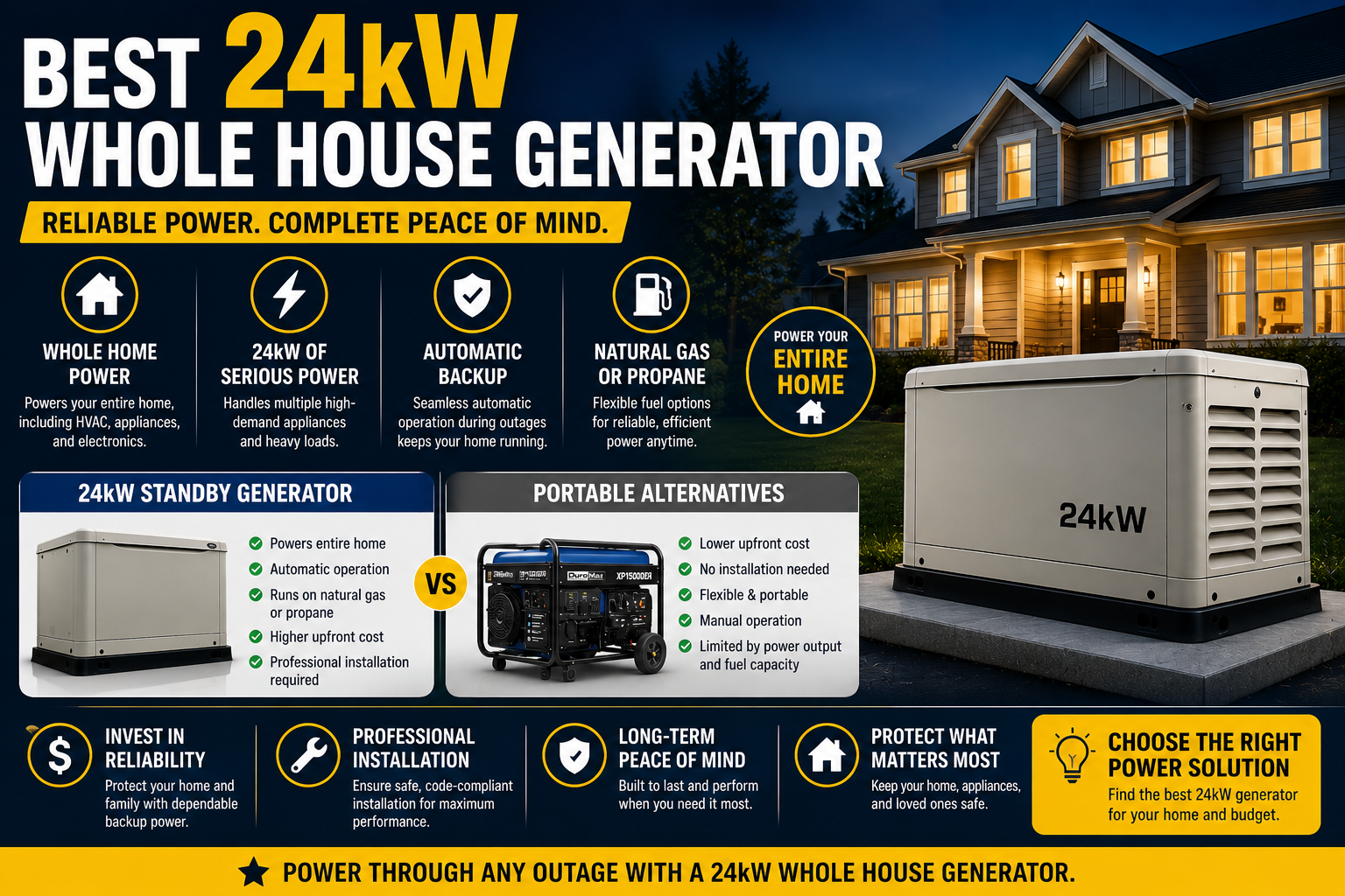 best 24kW whole house generator