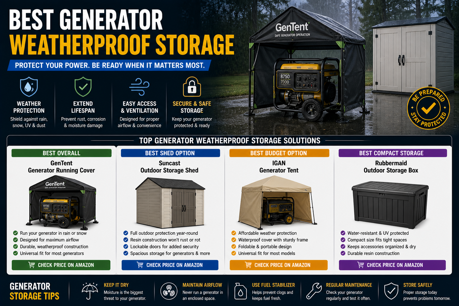 best generator weatherproof storage