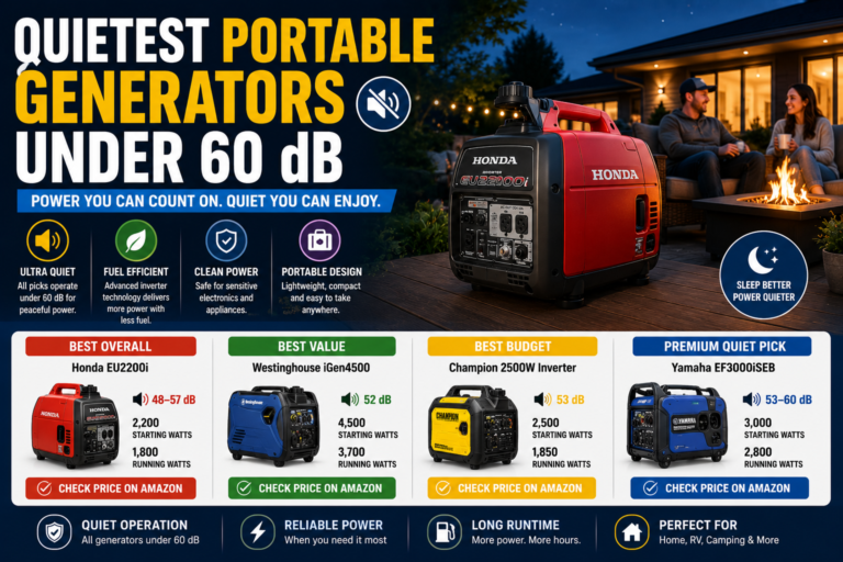 quietest portable generators under 60 dB