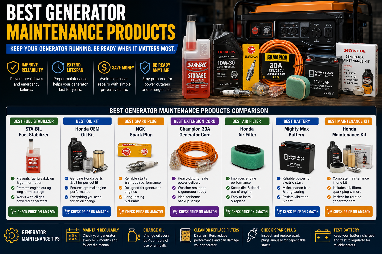 Best generator maintenance products