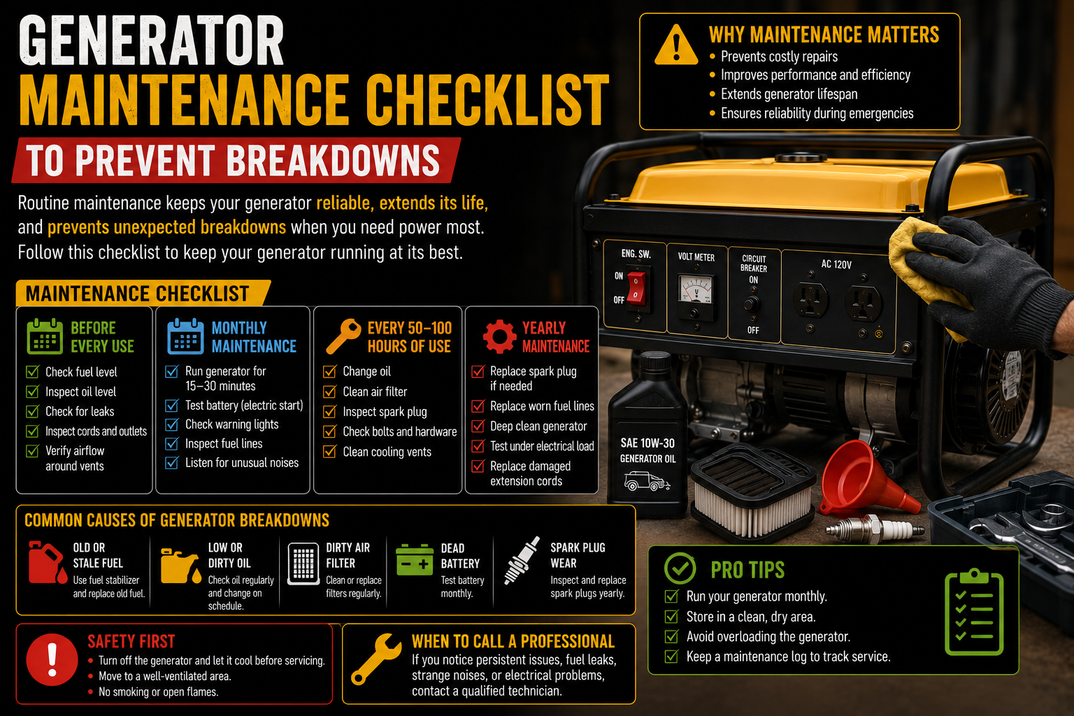 generator maintenance checklist