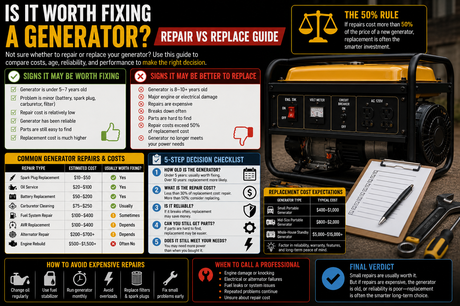 is it worth fixing a generator