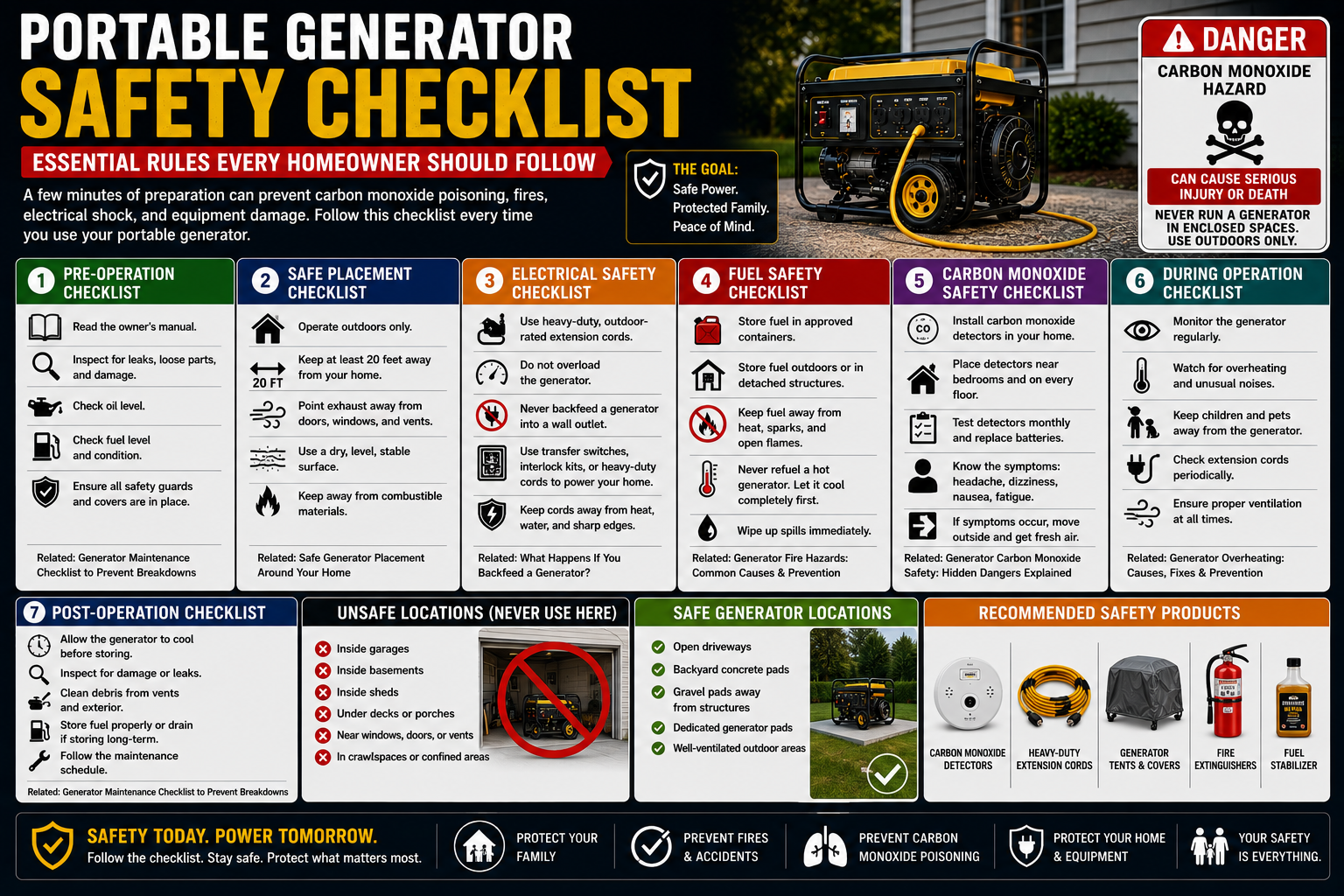 portable generator safety checklist