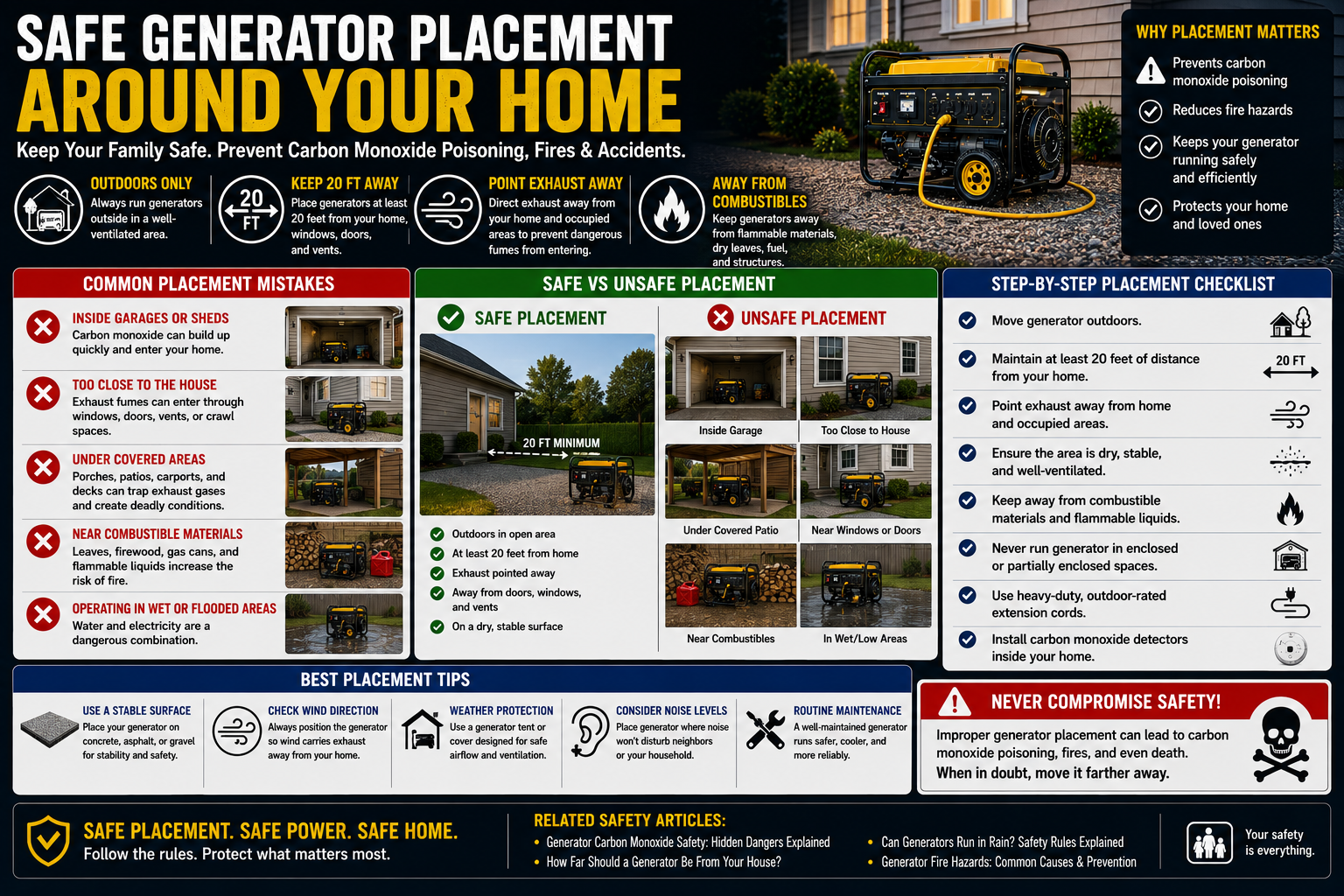 safe generator placement
